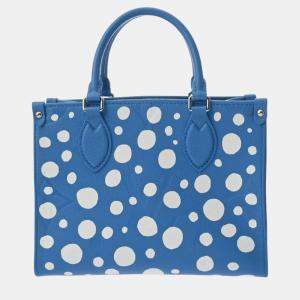 Louis Vuitton Blue/White Leather Monogram Empreinte On The Go PM Handbag