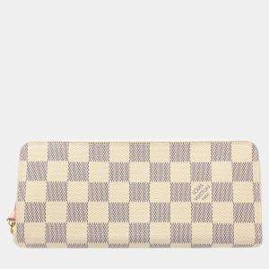 Louis Vuitton Blue Canvas Damier Azur Clemence Wallet