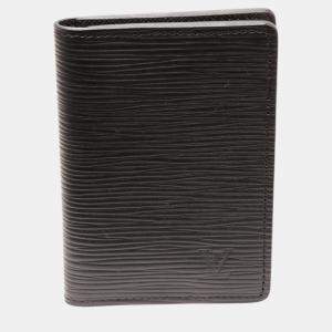 Louis Vuitton Black Leather Epi Bifold Card Case