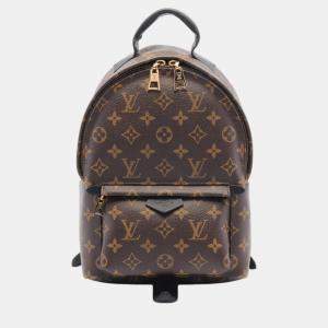 Louis Vuitton Coated Canvas Leather Monogram Brown Black Palm Springs Pm Backpack Bag