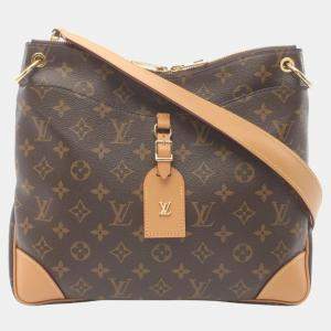 Louis Vuitton Brown Coated Canvas Leather Monogram Odeon Nm Mm Shoulder Bag