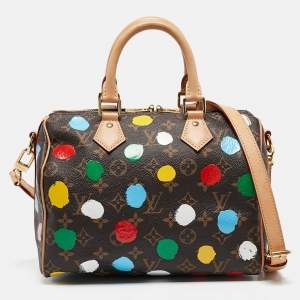 Pre Owned Louis Vuitton x Yayoi Kusama Monogram Dots Canvas Speedy Bandouliere 25 Bag
