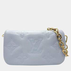 Louis Vuitton Leather Blue Glacier Bubble Glam Wallet On Strap Bag