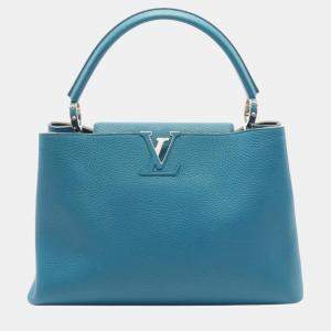 Louis Vuitton Green Leather Capucines Mm Parnassus Blue Canard Handbag