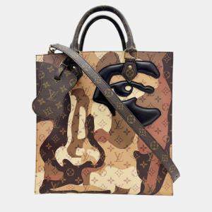 Louis Vuitton Brown Monogram Canvas, Leather Sac	Plat Tote  Bag