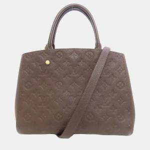 Pre Owned Louis Vuitton Earth Monogram Empreinte Montaigne MM Handbag
