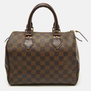 Pre Owned Louis Vuitton Damier Ebene Canvas Speedy 25 Bag
