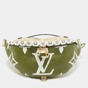 Louis Vuitton Khaki Green/Beige and White Monogram Giant Canvas Bum Bag