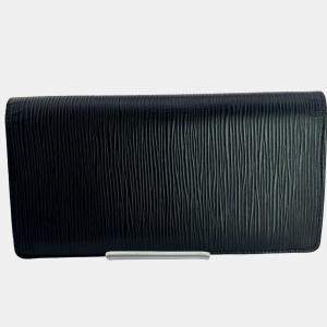 Louis Vuitton Noir Epi Leather Brazza Long Wallet