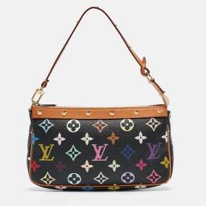 Pre Owned Louis Vuitton Black Monogram Multicolore Canvas Pochette Accessories