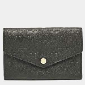 Pre Owned Louis Vuitton Black Monogram Empreinte Leather Curieuse Wallet