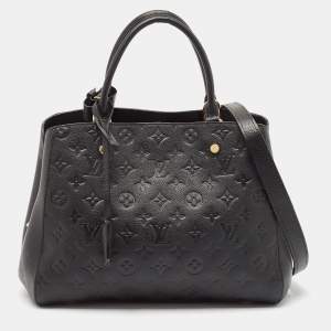 Pre Owned Louis Vuitton Black Monogram Empreinte Montaigne MM Bag
