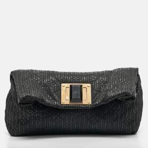 Pre Owned Louis Vuitton Black Monogram Fabric Motard Altair Clutch