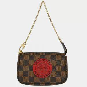 Pre Owned Louis Vuitton Brown Damier Ebene Canvas Mini Pochette Accessoires Shoulder Bag