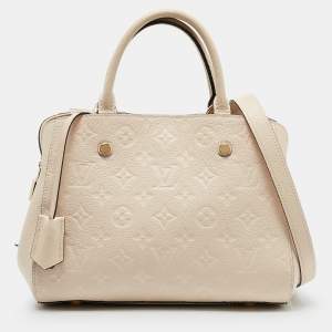 Pre Owned Louis Vuitton Creme Empreinte Leather Montaigne BB Bag