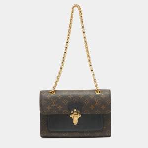 Pre Owned Louis Vuitton Black Monogram Canvas Victoire Chain Bag