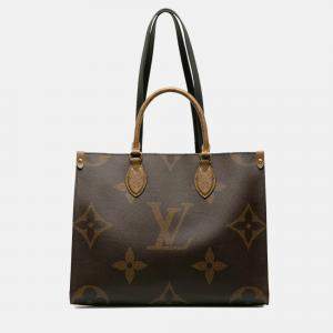 Louis Vuitton Brown  Canvas OnTheGo MM Handbag