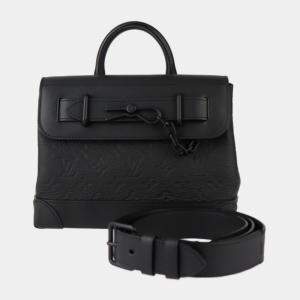 Louis Vuitton Black Taurillon Leather Steamer PM Handbag
