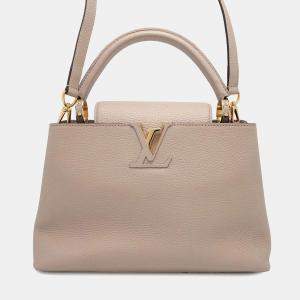Louis Vuitton Galet Taurillon Leather Capucines MM Satchel Bag