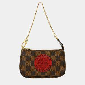 Pre Owned Louis Vuitton Brown Damier Ebene Canvas Mini Pochette Accessoires Shoulder Bag