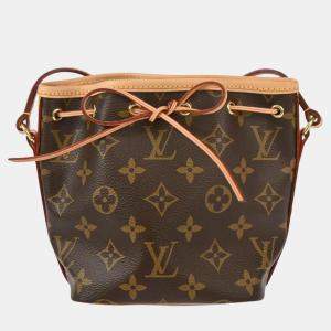 Pre Owned Louis Vuitton Brown Monogram Canvas Nano Noe Shoulder Bag