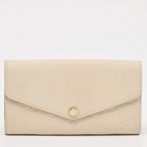 Louis Vuitton Tourterelle Monogram Empreinte Leather Sarah Wallet