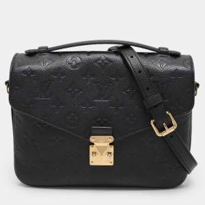 Pre Owned Louis Vuitton Black Monogram Empriente Leather Pochette Metis Bag