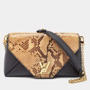 Louis Vuitton Black/Beige Python and Leather Love Note Bag