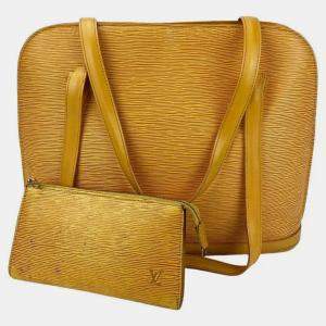 Louis Vuitton Yellow Epi Lussac Tote And Pochette