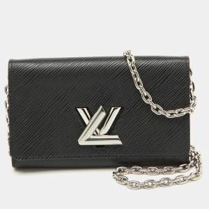 Louis Vuitton Black Epi Leather Twist Wallet on Chain