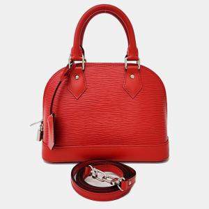 Louis Vuitton Red Leather Epi Alma BB Bag