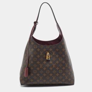Pre Owned Louis Vuitton Bordeaux Monogram Canvas Flower Hobo Bag