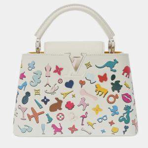 Louis Vuitton White Leather Capucines BB Handbag 