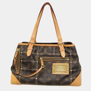 Pre Owned Louis Vuitton Brown Monogram Canvas Rivet Shoulder Bag