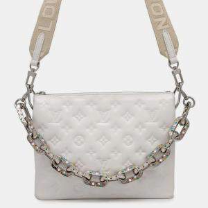 Louis Vuitton White Lambskin Coussin PM Bag