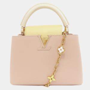 Pre Owned Louis Vuitton Pink Leather Capucines Handbag