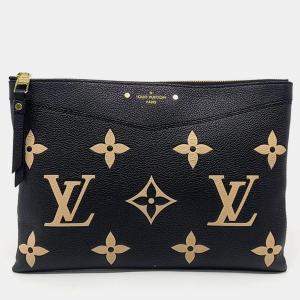 Pre Owned Louis Vuitton Black Leather Empreinte Daily Clutch bag