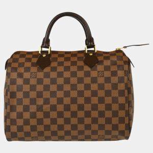 Pre Owned Louis Vuitton Brown Damier Ebene Canvas Speedy 30 Handbag