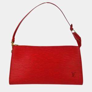 Pre Owned Louis Vuitton Red Epi Pochette Accessoires Shoulder Bag