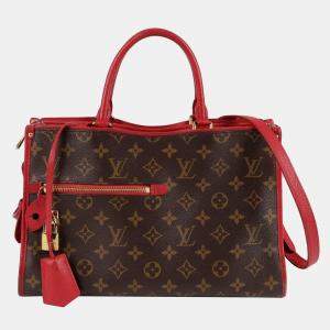 Louis Vuitton Brown/Red Coated Canvas LV Monogram Popincourt MM Handbag