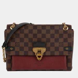 Louis Vuitton Brown Damier Ebene with Leather PM Vavin Handbag 