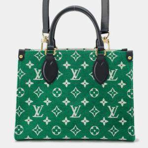 Louis Vuitton Green Monogram Jacquard Velvet LV Match Onthego PM Bag