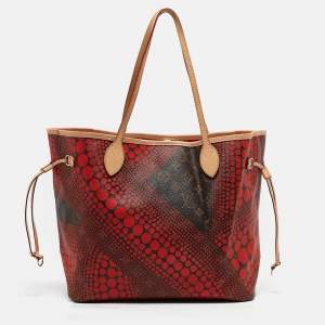 Louis Vuitton Rouge Monogram Canvas Limited Edition Yayoi Kusama Waves Neverfull MM Bag