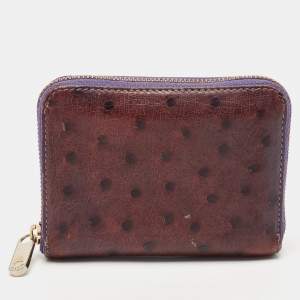 Louis Vuitton Purple Ostrich Zippy Coin Purse