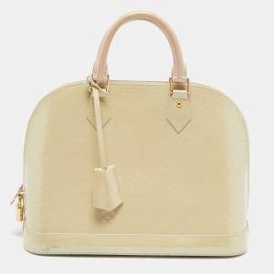 Louis Vuitton Blanc Corail Monogram Vernis Alma PM Bag w/Wallet