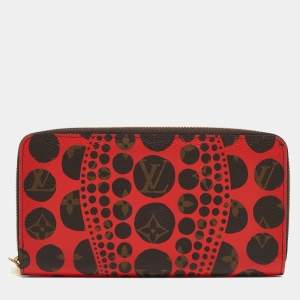 Louis Vuitton x Yayoi Kusama Red Pumpkin Dots Monogram Canvas Zippy Wallet
