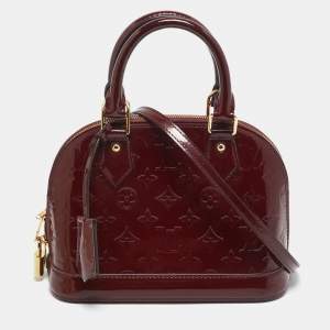 Pre Owned Louis Vuitton Griotte Monogram Vernis Alma BB Bag