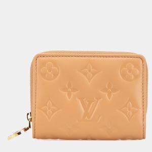 Louis Vuitton Camel Monogram Embossed Leather Coussin Lou Wallet