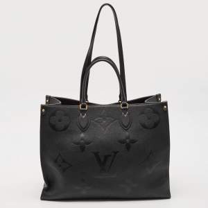 Pre Owned Louis Vuitton Black Monogram Empreinte Leather On The Go GM Bag