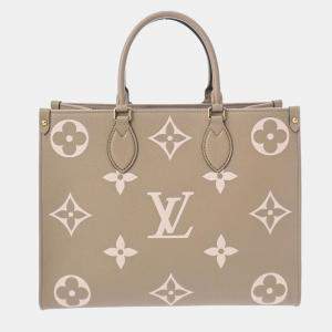 Louis Vuitton Tourterelle Monogram Empreinte OnTheGo MM Tote Bag